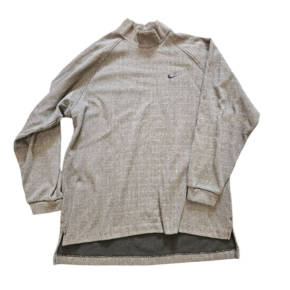 Nike Golf Mock Neck Sweater Mens Size L Beige Athleisure Gorpcore Swoosh